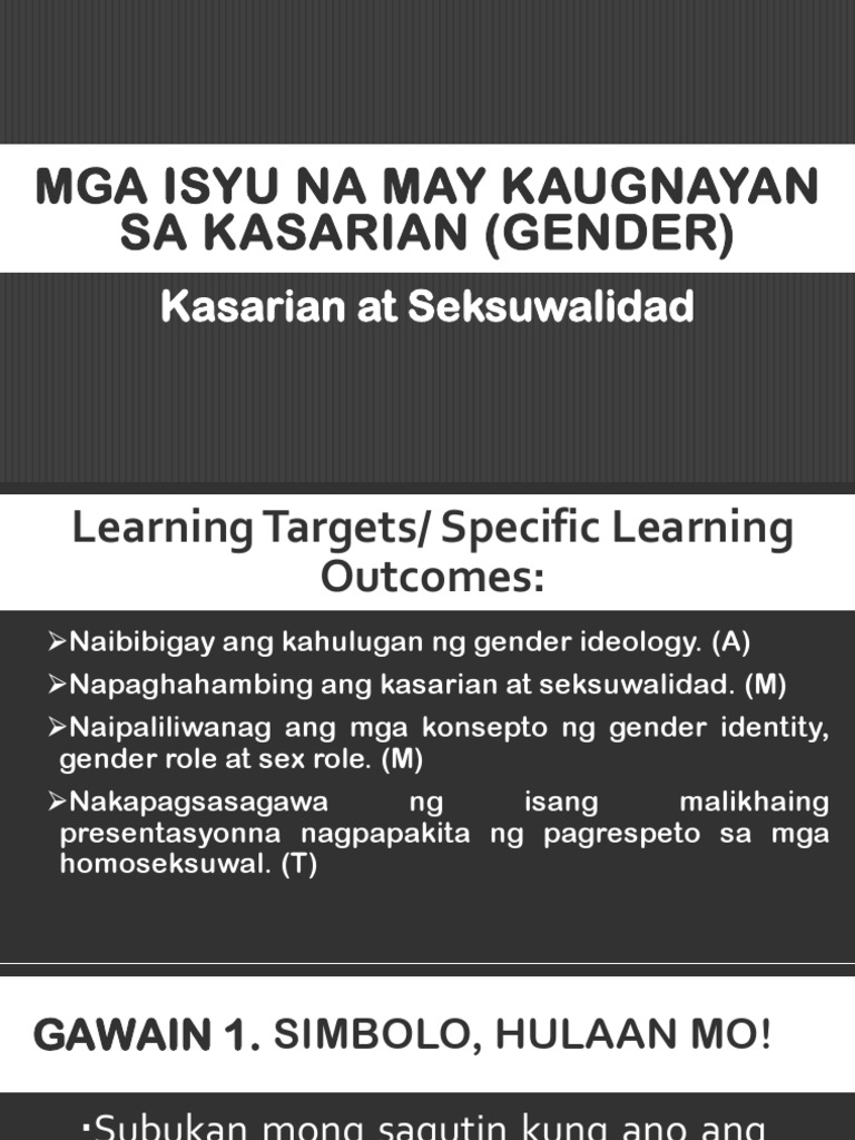 Mga Isyu Na May Kaugnayan Sa Kasarian Gender