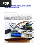 Biometric Security System Using Arduino and Fingerprint Sensor