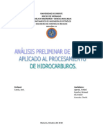 Análisis Preliminar de Peligro Aplicado A Procesamiento de Hidrocarburos.