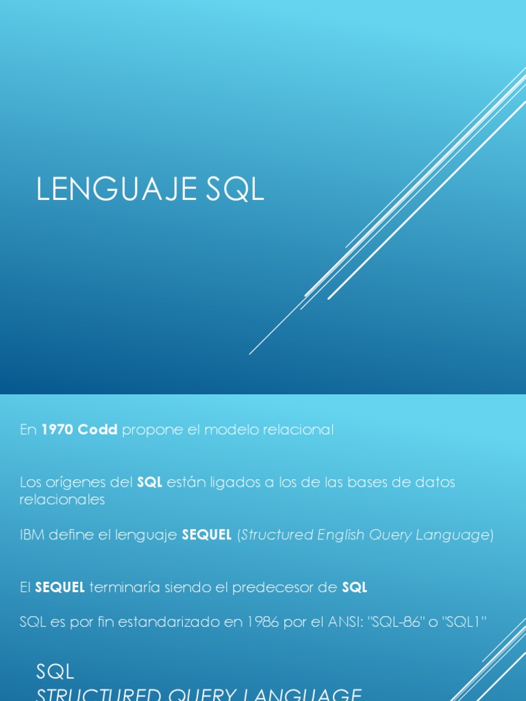 Introducción al Lenguaje SQL | PDF | SQL | Gestión de datos
