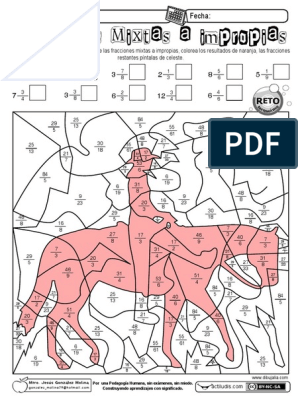 Fracciones Mixtas A Impropias Con Dibujo Descubierto | PDF | Deportes | Ocio