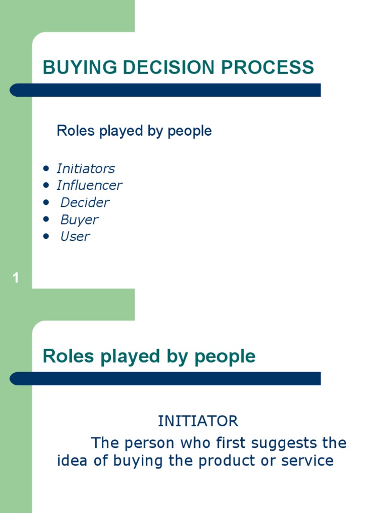 Understanding Consumer Buying Roles | PDF | Consumer Behaviour | Behavior