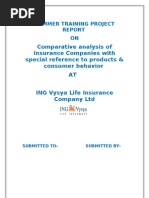 ING Vysya Comparative Analysis of Insurance Companies With Special Reference To Products & Consumer Behavior at ING Vysya Life Insurance Company LTD