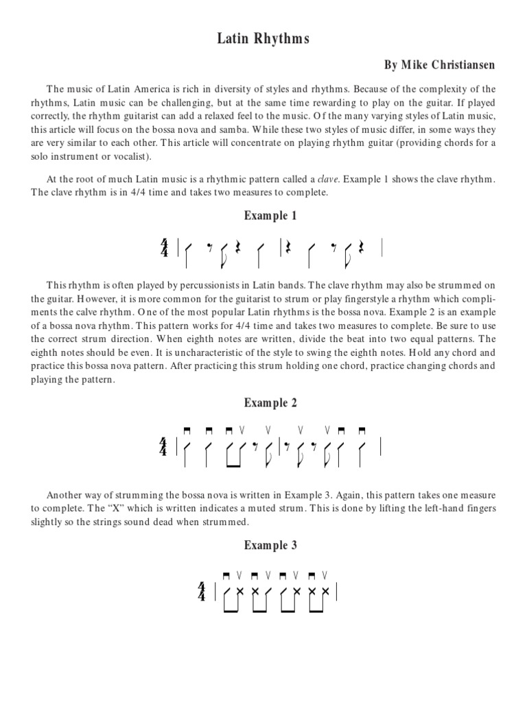 (Guitar) Latin Rhythms For Guitar | PDF | Musical Techniques | Music Theory