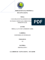 capacidad de trasporte de ripios en diferentes pozos