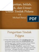 Pengertian, Istilah, Subjek, Dan Unsur-Unsur Tindak Pidana