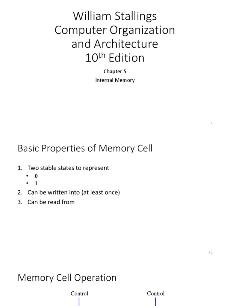 05 Internal Memory PDF Random Access Memory Flash Memory