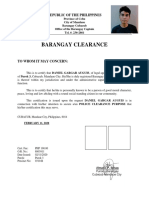 Barangay Clearance Format