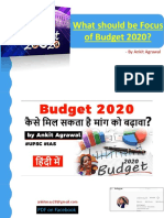 Focus Areas in Budget 2020