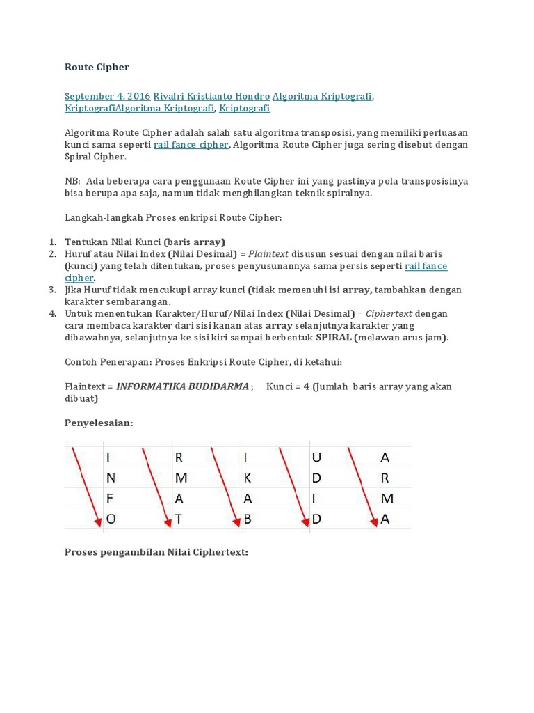 Route Cipher | PDF