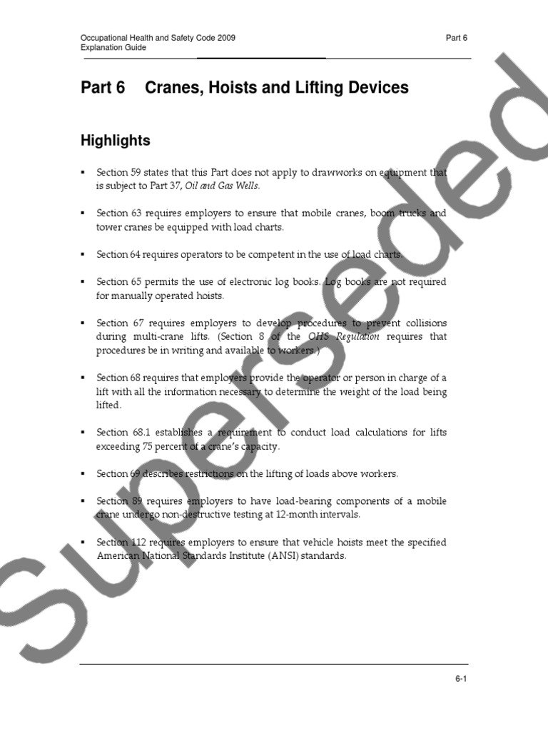 Guide to Crane, Hoist and Lifting Device Safety Requirements in the