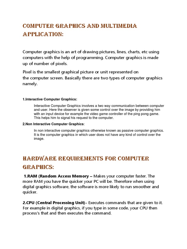 Computer Graphics and Multimedia Application | PDF | Computer Graphics ...