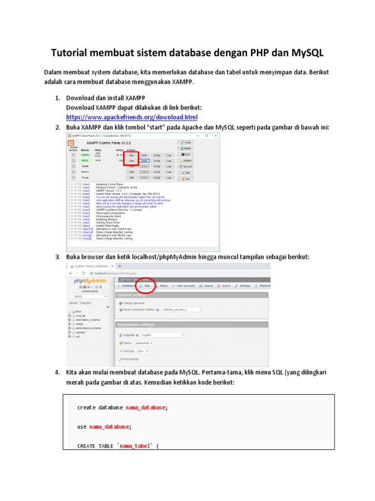 (Revisi) Tutorial Membuat Sistem Database Dengan PHP Dan MySQL | PDF