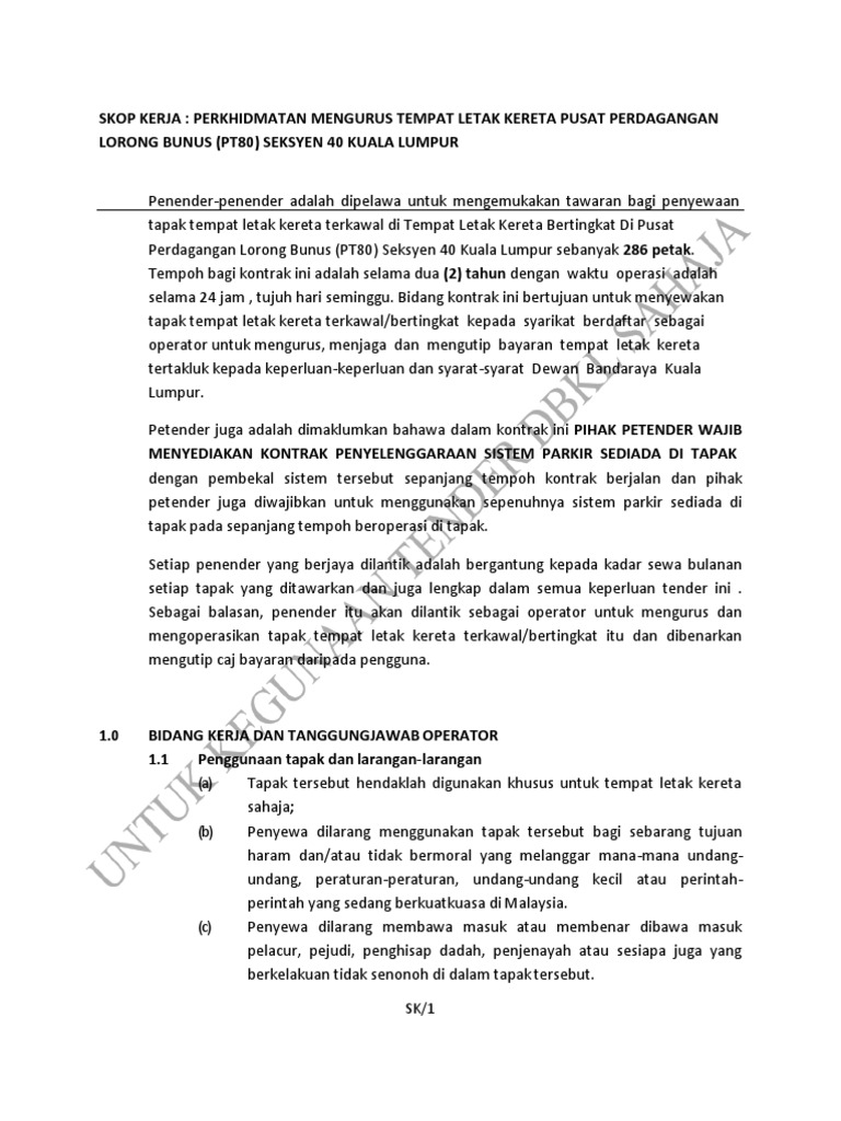 07 Skop Kerja Petak Letak Kereta Pt80 Pdf