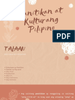 Panitikan at Kulturang Pilipino