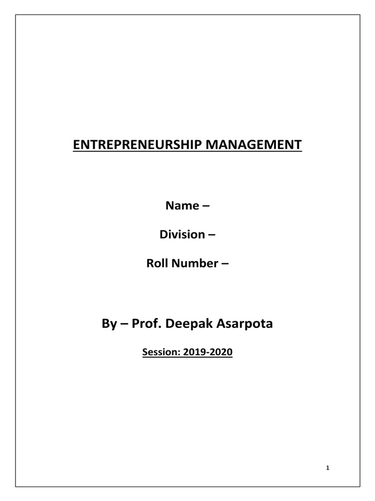 entrepreneurship assignment pdf