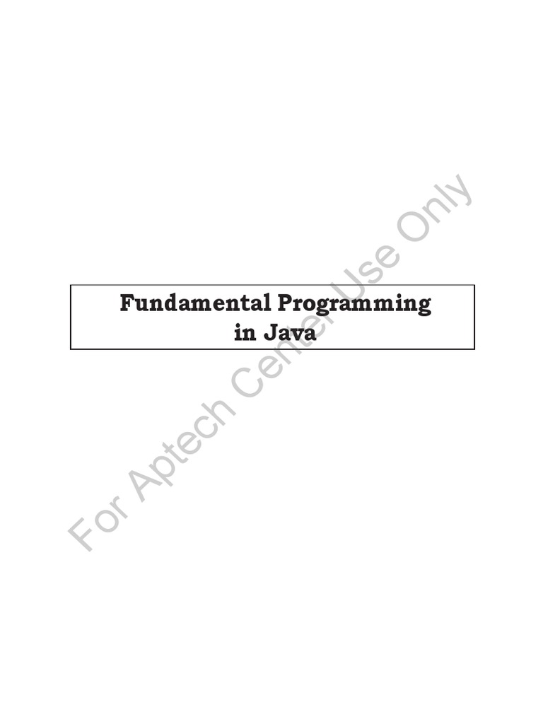 Fundamental Programming in Java - Trainer's Guide | PDF | Java Virtual ...