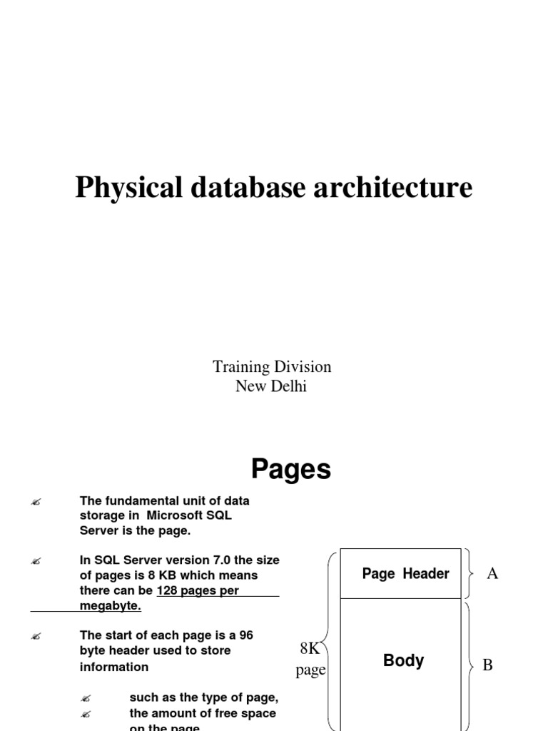 SQL Server Physical Architecture PDF Database Index Microsoft Sql