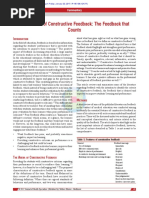 The Criteria of Constructive Feedback The Feedback