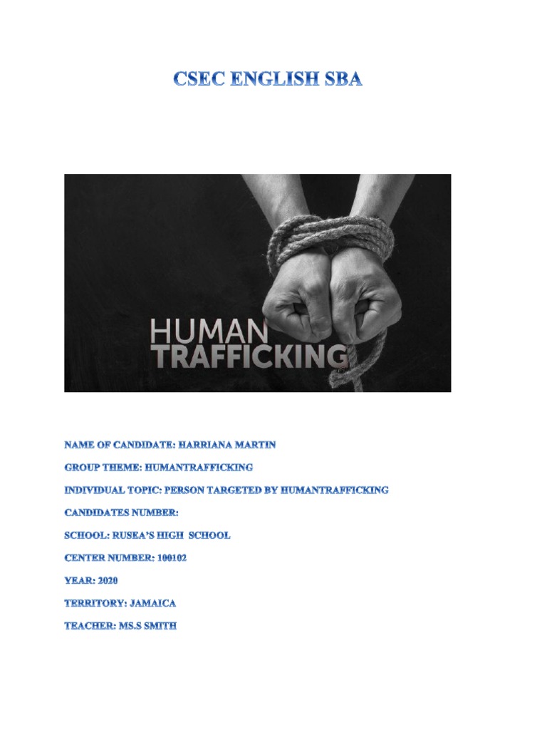 Csec English Sba | PDF | Human Trafficking | Domestic Violence