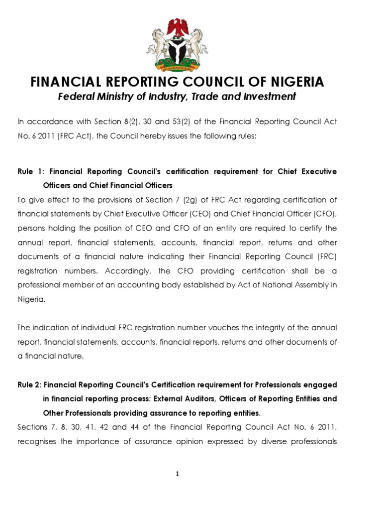 New FRC Rules for Financial Reporting | PDF | Financial Statement ...