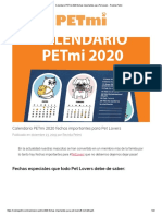 Calendario PETmi 2020 Fechas Importantes para Pet Lovers - Revista Petmi