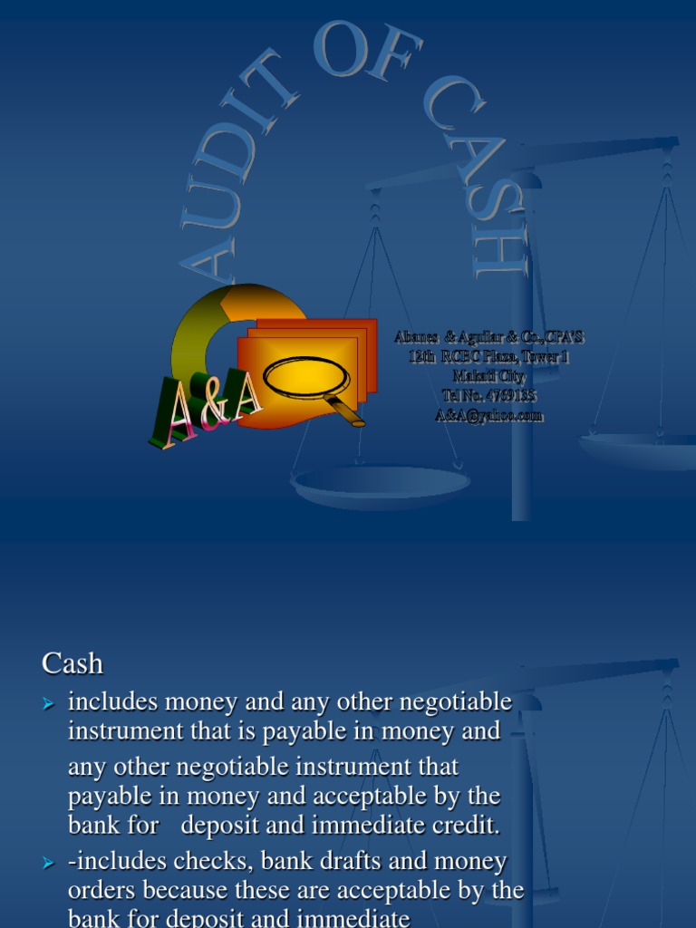 Cash Management and Audit Procedures | PDF | Debits And Credits | Cheque