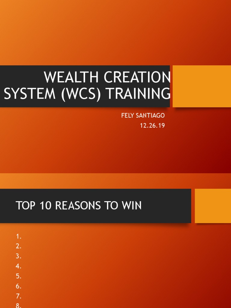 Wealth Creation System Training Guide | PDF | Business