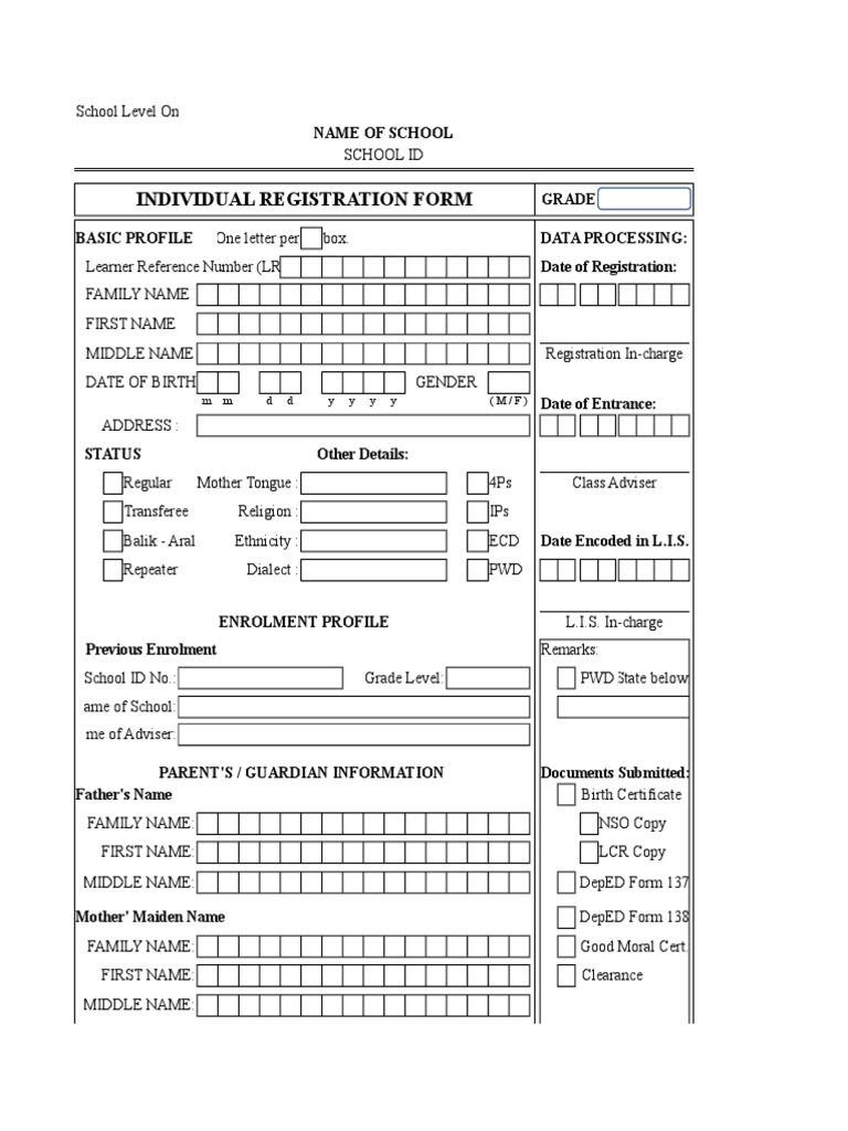 Individual Learner Registration Form | PDF | Computing And Information ...