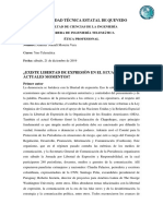 LIBERTAD DE EXPRESIÒN EN EL ECUADOR Jennifer Moreira