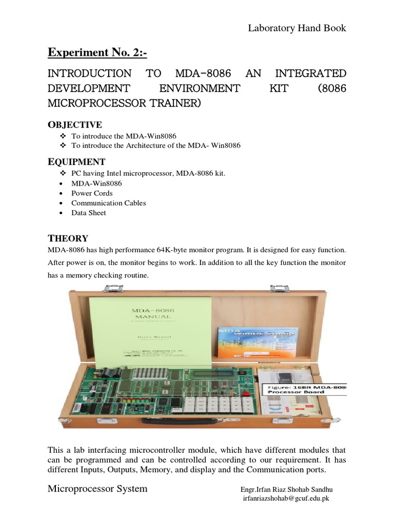 MDA-8086 Microprocessor Lab Manual | PDF | Computer Monitor | Digital ...