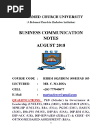 444-Rcu Business Communication Notes Aug 2018 PDF