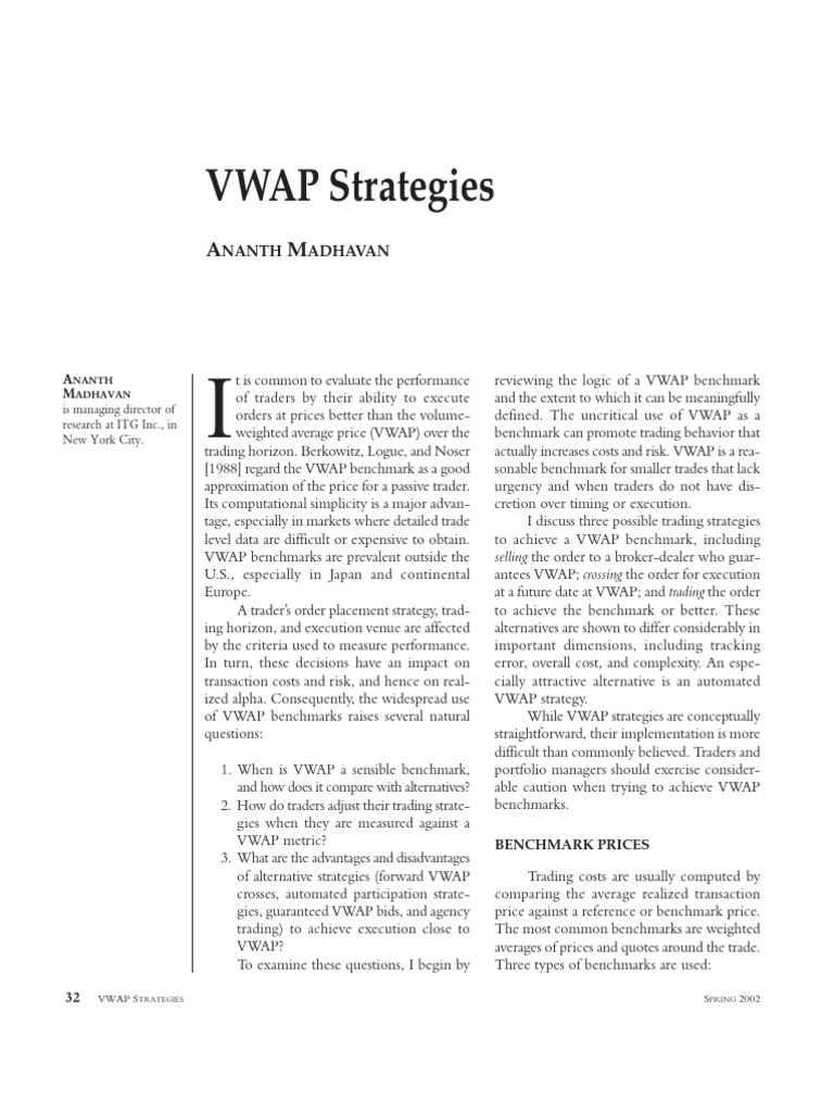 VWAP Trading | PDF | Order (Exchange) | Financial Markets
