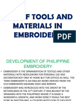 Uses of Tools and Materials in Embroidery