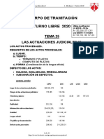 TEMA 25 ACTUACIONES JUDICIALES I 2020 T-Libre DIC18 Jose Medina