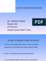 Organic Light Emitting Diode: By: Shashank Shekhar Branch E&I 0705232021 Seminar Guide:rahul Verma