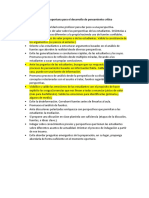 Disposiciones Del Mediador para El Desarrollo de Pensamiento Crítico