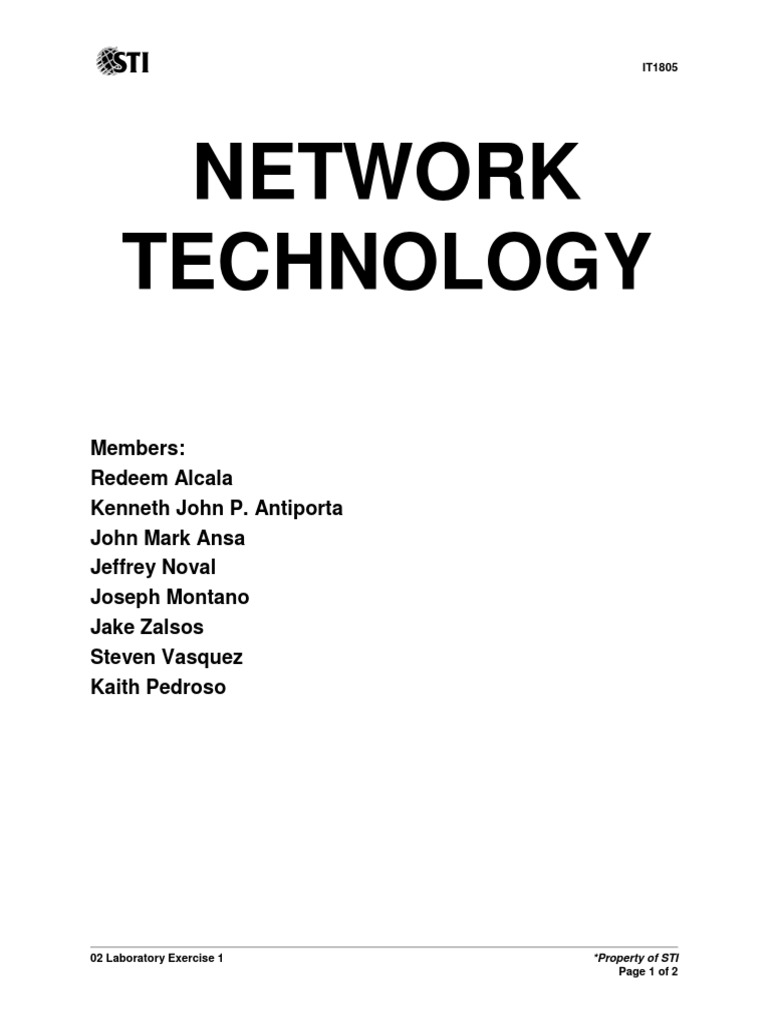 02 Laboratory Exercise 1 PDF Network Topology Computer Networking