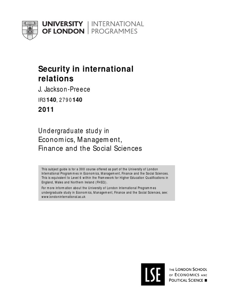 Security in IR PDF | PDF | Human Security | National Security