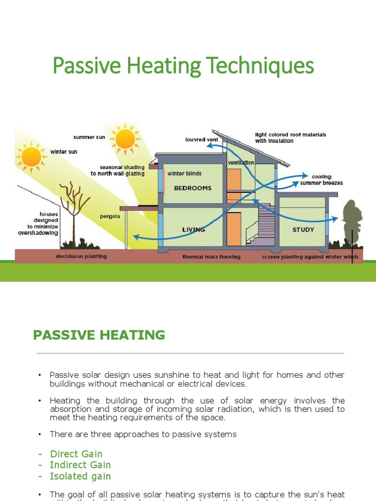 Passive Heating Techniques | PDF | Building Insulation | Solar Energy