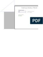 Endereços Modbus e Funções do TPW-03