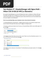 Tech Bulletin 97 - MorphoManager With Sigma Multi - Mifare CSN 34 Bit (IA-MFC) or Biometrics