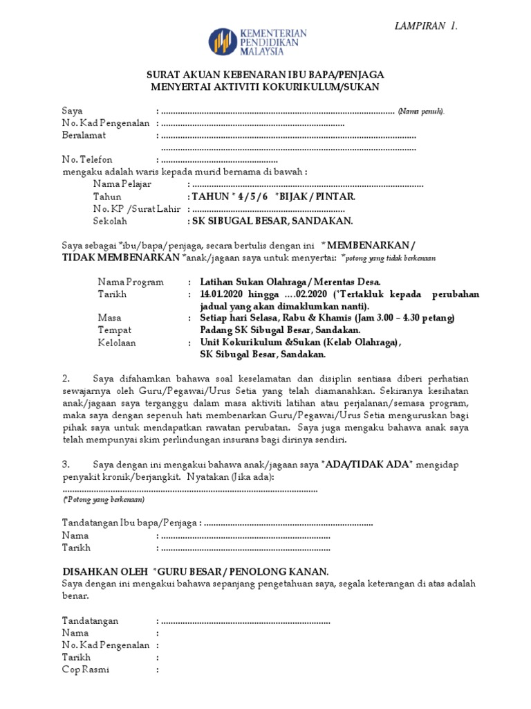 Borang - Surat - Akuan - Kebenaran - Ibu 1  PDF