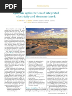 Dynamic optimization of integrated electricity and steam network