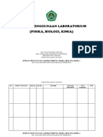 Jurnal Penggunaan Laboratorium