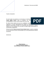 Carta de Referencia Personal