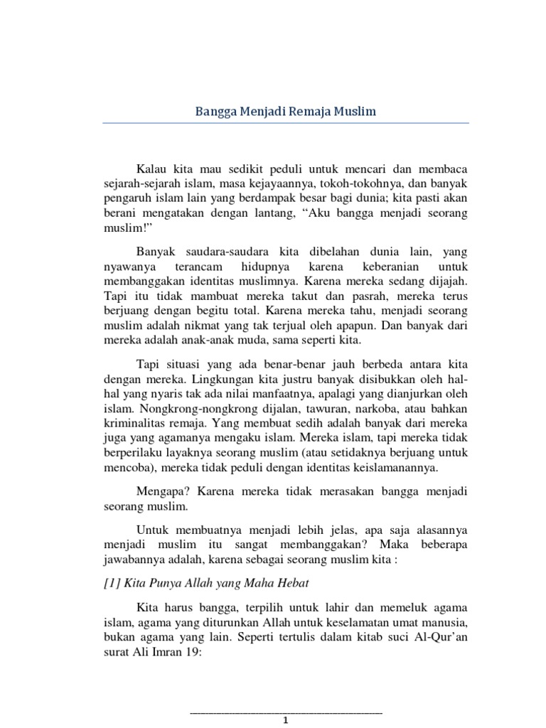Bangga Menjadi Remaja Muslim Pdf