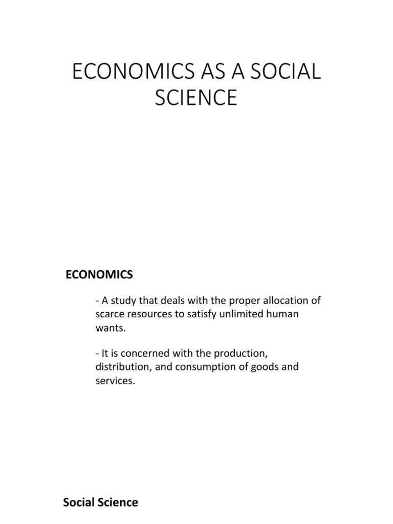 Economics as a Social Science Overview | PDF | Poverty Threshold ...