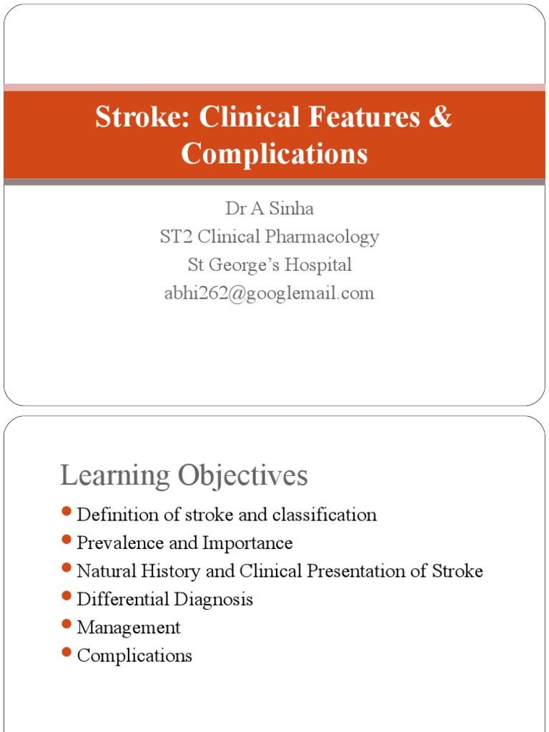Clinical Presentation and Complications of Stroke | PDF | Stroke ...