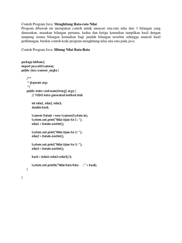 Contoh Program Java | PDF